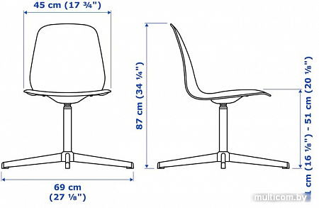 Офисный стул Ikea Лейф-арне 493.049.67 (оливково-зеленый/бальсбергет белый)