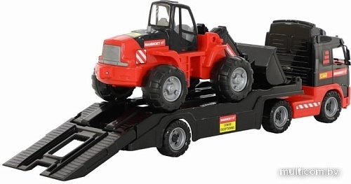 Игрушечный транспорт Полесье Трейлер + трактор Mammoet Volvo (в лотке) 57105