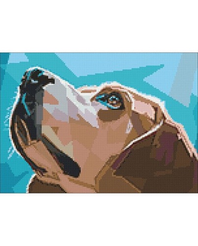 Алмазная мозаика Wizardi Наблюдательный пес 2WD2300