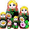 Развивающая игра Брестская Матрешка С цветами лилии и ромашки (набор 5 шт)