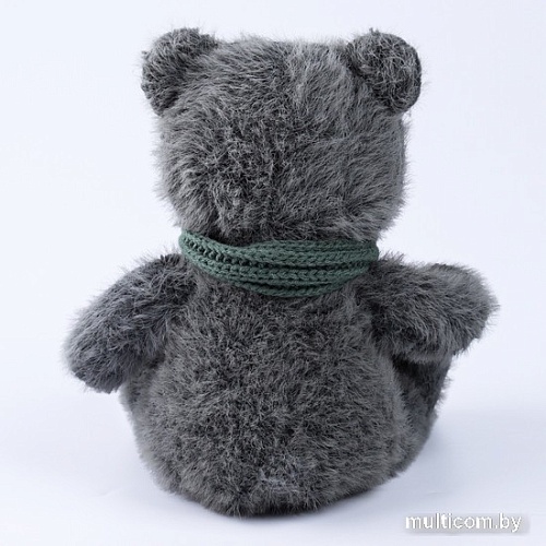 Классическая игрушка Milo Toys Little Friend Мишка с зеленым шарфом 9905659 (темно-серый)