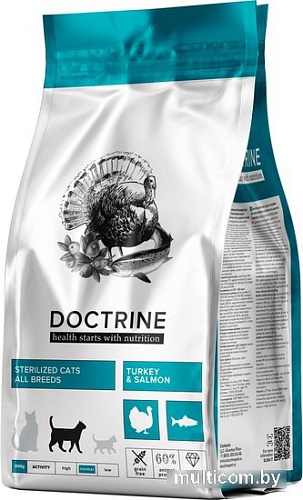 Сухой корм для кошек Doctrine для стерилизованных и кастрированных с индейкой и лососем 3 кг