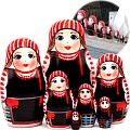 Развивающая игрушка Брестская Матрешка Традиционные строи женского костюма Беларуси: Неглюбский строй (набор 7 шт)