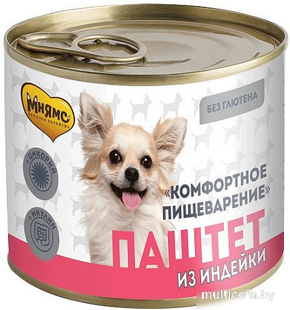 Консервированный корм для собак Мнямс Комфортное пищеварение. Паштет из индейки 200 г