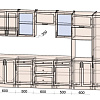 Готовая кухня Интерлиния Тренд 3.2В (океан/слоновая кость/серый каспий)