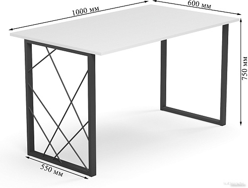 Стол Mio Tesoro Джино 100x60 (белый/черный)
