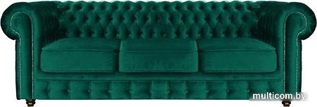 Диван Brioli Честер Классик трехместный (микровелюр, В63 бирюзовый)