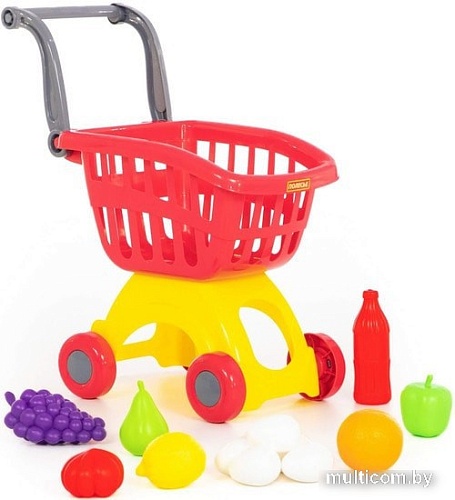 Тележка игрушечная Полесье Мини с набором продуктов №14 71385
