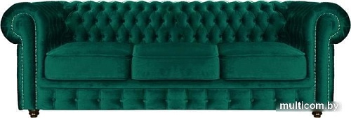 Диван Brioli Честер Классик трехместный (микровелюр, В63 бирюзовый)