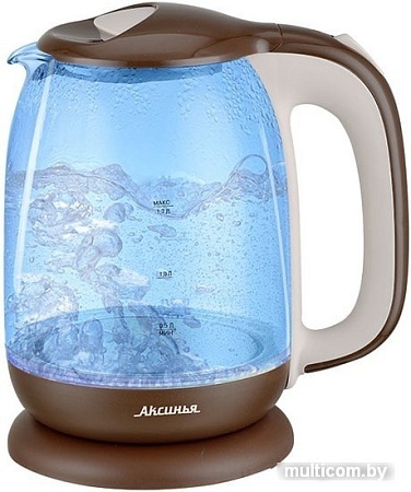 Электрочайник Аксинья КС-1020 (бежевый/коричневый)