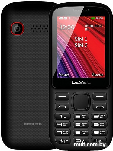 Мобильный телефон TeXet TM-208 (черный/красный)