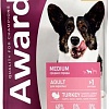 Сухой корм для собак Award Adult Medium для взрослых средних пород с индейкой, курицей с добавлением моркови и черной смородины 12 кг