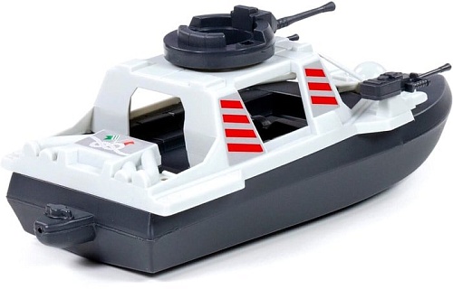 Игрушечный транспорт Полесье Катер пограничный 61584 (черный/белый)