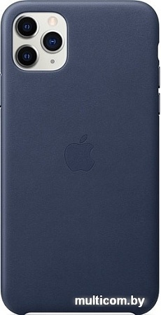 Чехол Apple Leather Case для iPhone 11 Pro Max (темно-синий)