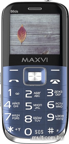 Кнопочный телефон Maxvi B6ds (синий)