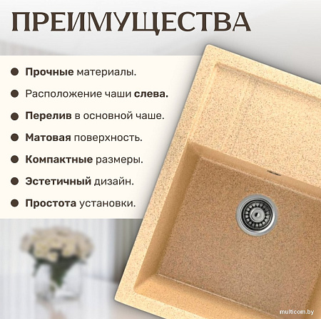 Кухонная мойка Saniteco Fortis (песок)