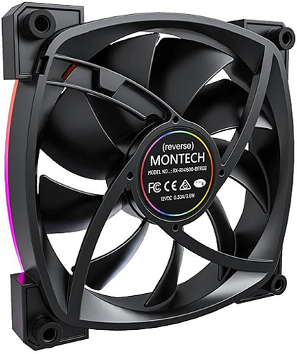 Вентилятор для корпуса Montech RX140 PWM Reverse (черный)