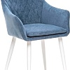 Стул с подлокотниками Leset Слим с подлокотниками (белый/велюр синий)