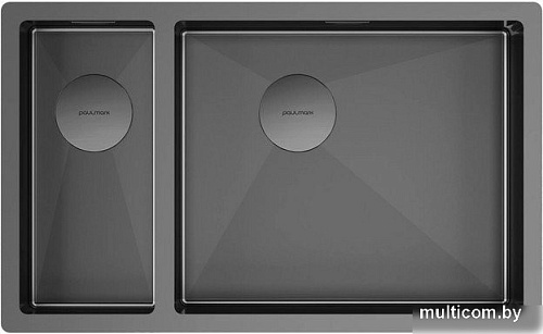 Кухонная мойка Paulmark Next 69/2S Uni PM226944-GMR (черный/вороненая сталь)