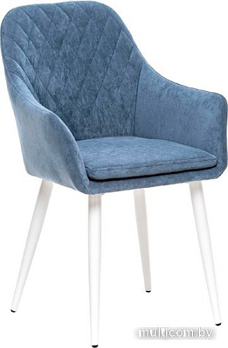 Стул с подлокотниками Leset Слим с подлокотниками (белый/велюр синий)