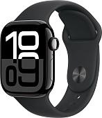 Умные часы Apple Watch Series 10 42 мм (алюминиевый корпус, черный/черный, спортивный силиконовый ремешок M/L)