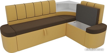 Угловой диван Mebelico Тефида 107522 (правый, коричневый/желтый)
