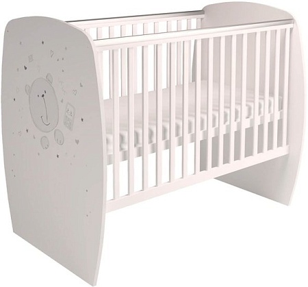Детская кроватка Polini Kids French 700, Teddy (белый)