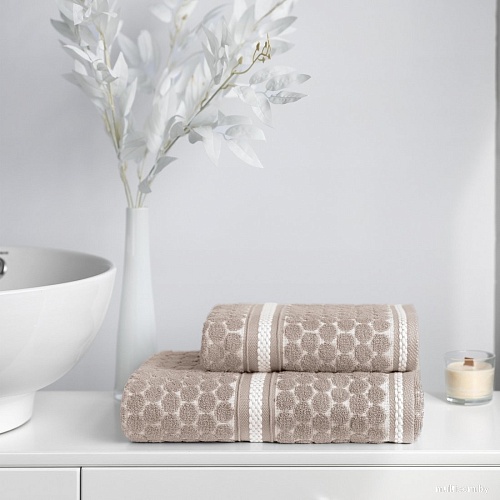 Полотенце Verossa Dots tactille 50x90 (кофе/белый)