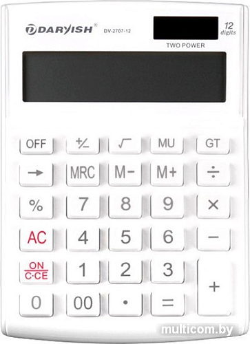 Бухгалтерский калькулятор Darvish DV-2707-12W (белый)
