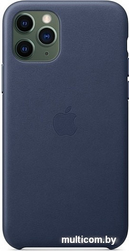 Чехол Apple Leather Case для iPhone 11 Pro (темно-синий)