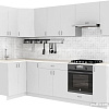 Готовая кухня S-Company Клео глосc 1.2x2.7 левая (белый глянец/белый глянец)