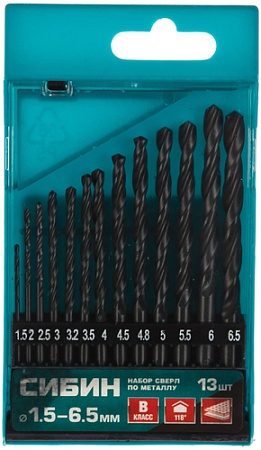 Набор сверл Сибин 29610-H13 (13шт)