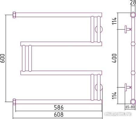 Полотенцесушитель Сунержа High-Tech model M 600x600 31-0050-6060