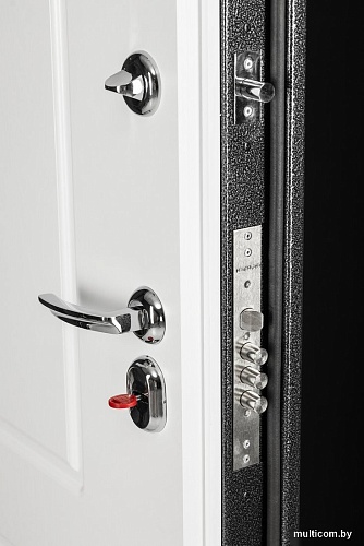 Металлическая дверь Guard Термо MG109 86x205 правая (черное серебро/белый ясень)