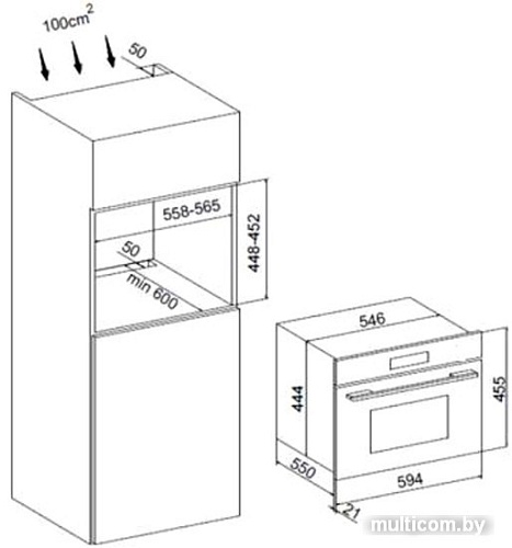 Электрический духовой шкаф MAUNFELD AMCO458GB