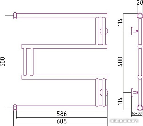 Полотенцесушитель Сунержа High-Tech model M 600x600 31-0050-6060