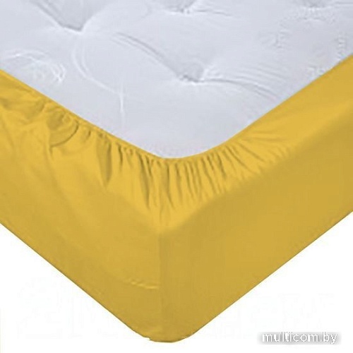 Постельное белье Luxsonia Поплин на резинке 80x200 Мр0040-17 (горчица)