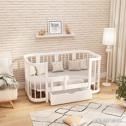 Кроватка-трансформер Dreams Smart 1521 (белый)