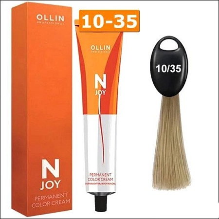 Крем-краска Ollin Professional N-Joy Color Cream 10/35 светл. блонд золотисто-махагон. 100 мл