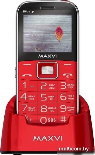 Кнопочный телефон Maxvi B6ds up (красный)