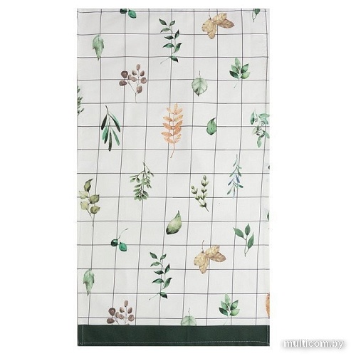 Полотенце Этель Flora вид 2 7561823 (белый/зеленый/оранжевый)