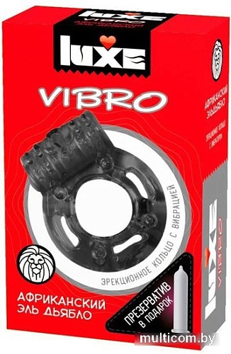 Виброкольцо LUXE Vibro Африканский Эль Дьябло + презерватив