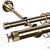 Карниз для штор АС ФОРОС Grace D25Г/16Г + наконечники Корона (3 м, антик)