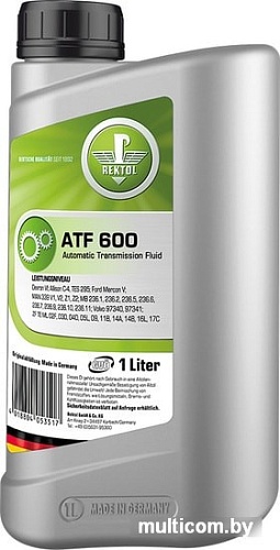 Трансмиссионное масло Rektol ATF 600 1л