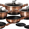 Набор кастрюль Berlinger Haus Rosegold Noir Metallic Line BH-1899