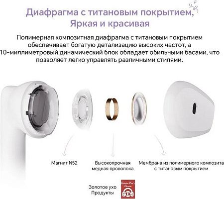 Наушники HONOR Earbuds X6 (сиреневый, международная версия)