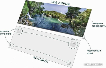 Картина на стекле Stamprint Голубое озеро NT016 (50x125)