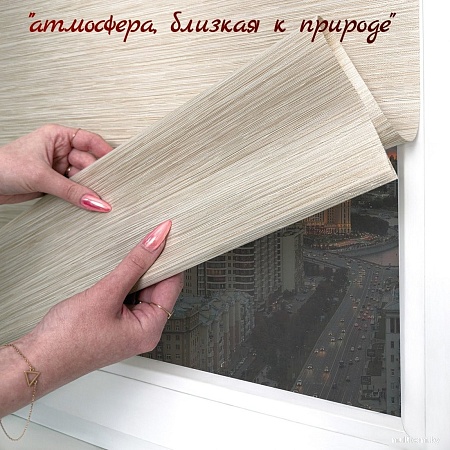 Рулонные шторы Sundays Home Форест 72х160 с 2-мя направляющими LM-15 150см (бежевый)