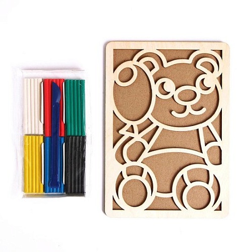 Набор для лепки Лесная мастерская Пластилиновые картинки. Мишка 5573053