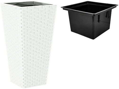 Кашпо Form-Plastic Rattana Slim FP-3910-011 (белый)